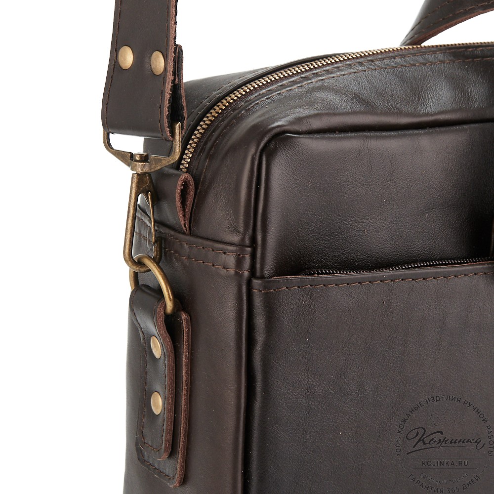 Кожаная деловая сумка "Хантер" (коричневая)